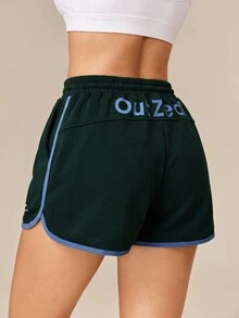 OutZeal Women Sports Shorts Gym Casual Workout Elastic Waist Adjustable Drawstring Short Sweatpants - Mist Green - View 5
