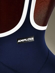 Amplova Women's Colorblock Casual Daily Travel Sports Romper - Navy Blue - View 7