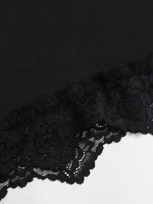 Sweetra Women's Sexy Lace Patchwork Bodycon Dress - Black - View 4