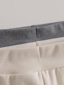 SHEIN 女童內搭褲，秋冬款，刷毛內裡底層褲，適合日常休閒穿著，極簡風格，隨機配色（5件/2件） - 彩色 - 查看 4