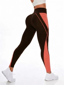 Exploreva Exploreva 女款拼色休閒百搭日常旅行運動緊身褲 - 彩色 - 查看 2