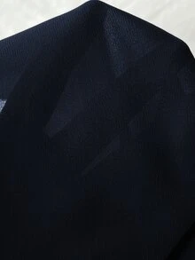 SHEIN EZwear Maillard 高端性感優雅風不對稱拼接緞面蝴蝶結裙，海軍藍秋季派對約會夜店聚會穿搭 - 藏蓝色 - 查看 6