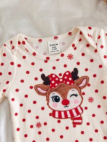 SHEIN 兒童新生兒可愛卡通圖案長袖居家服套裝 - 紅色 - 查看 9