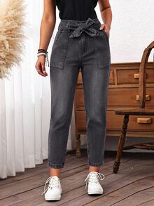EMERY ROSE Women's Skinny Jeans With Pockets - Grey - View 3