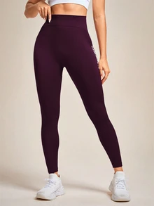 Velisys Velisys Women's Letter Pattern Casual Daily Wear Sports Leggings 3pcs/Set - Multicolor - View 7