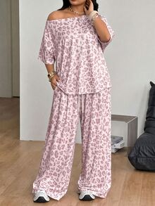 Coolane Plus Size Co-Ords - Baby Pink - View 4