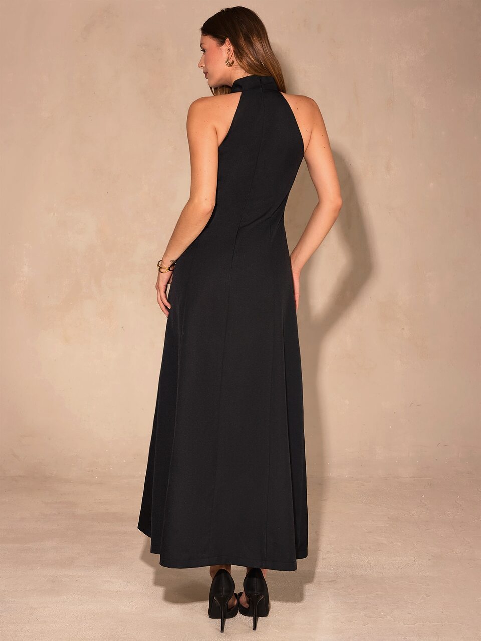 Enchnt Women's Luxury Sexy Metal Button Dress For Evening Party