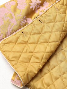EastFlair Women's New Chinese Style Elegant Jacquard Frog Button Open Front Jacket Dinner Date Night Pink And Gold Fall Fall/Winter Chinese Style - Multicolor - View 6
