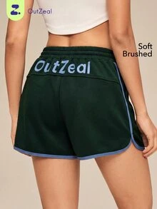 OutZeal Women Sports Shorts Gym Casual Workout Elastic Waist Adjustable Drawstring Short Sweatpants - Mist Green - View 1