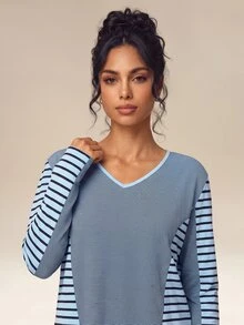 OutZeal Women Sports Tee Gym Workout Casual V Neck Long Sleeve T-Shirt Fall - Multicolor - View 6