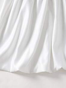 Tween Girl Gentle Bow Decor Dress For Wedding Flower Girl - White - View 4