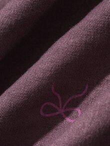 DAZY 2pcs/Set Women's Bow Print Lapel Cardigan Long Sleeve Top & Straight Leg Long Pajama Pants Sleepwear Set - Purple - View 7
