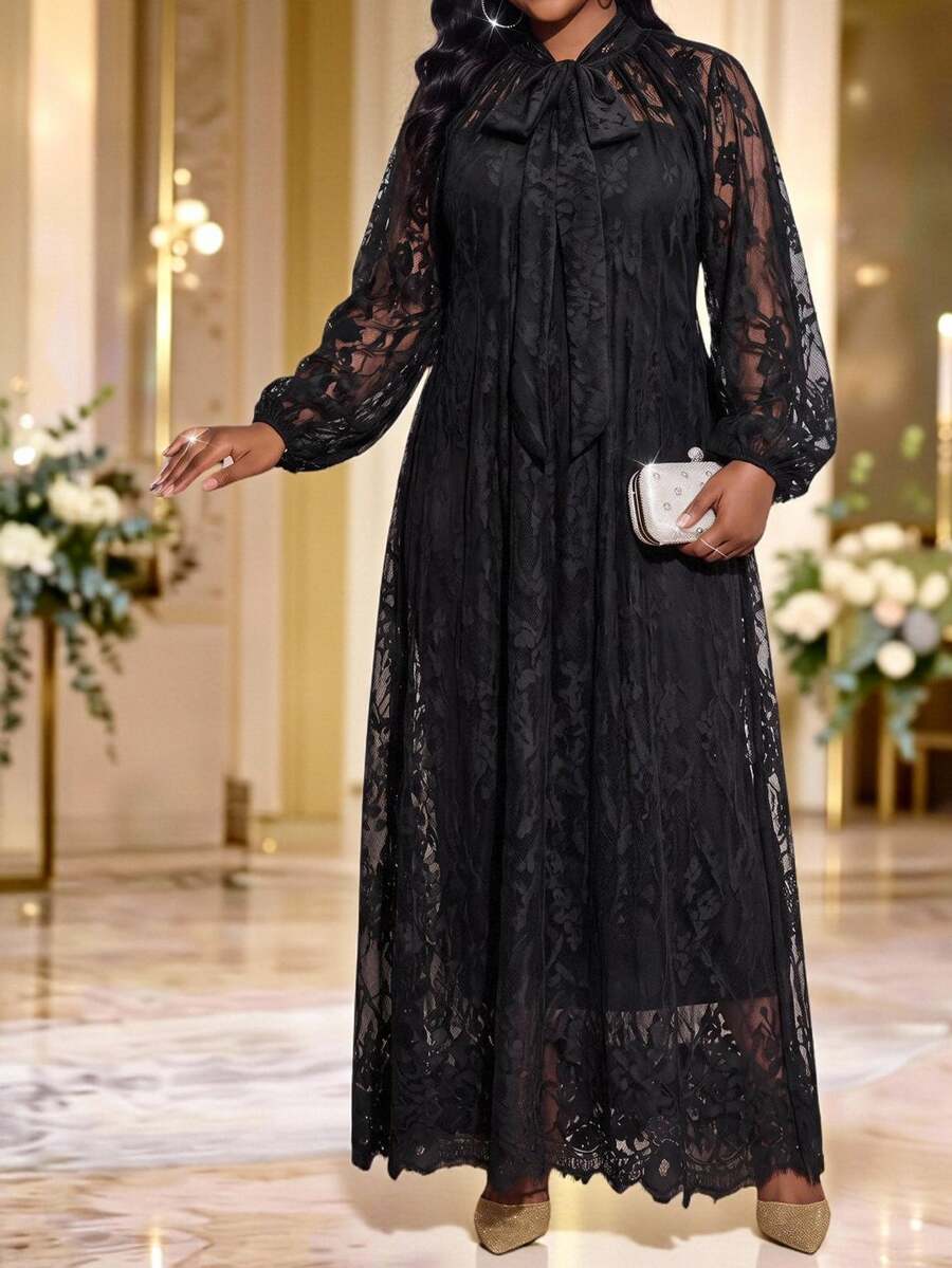Fleurora 2PCS Plus Size Co-Ords Fall - Black - View 1