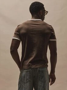 Musero Muscle Fit "RIO" 短袖圓領T恤 春夏必備款 - 巧克力棕 - 查看 4