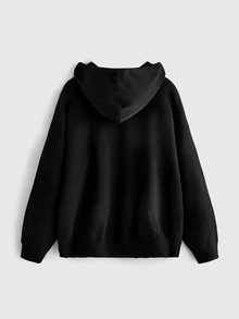 ROMWE Street Life Women's Loose Streetwear Patchwork Punk Print Cardigan - Black - View 2