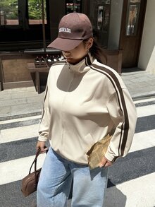 Muchica Plus Size Women's Colorblock Zipper Casual Everyday Long Sleeve Jacket - Apricot - View 5