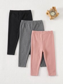 SHEIN 3件組女嬰秋冬款下身褲 - 彩色 - 查看 2