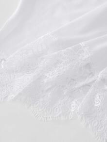Sweetra 2pcs Long Sleeve Lace Trim T-Shirt Set - Multicolor - View 4