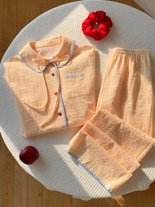 Comfortcana Women's Colorblock Long Sleeve Top And Pants Casual Daily 2 Pieces Set - Yellow - View 4