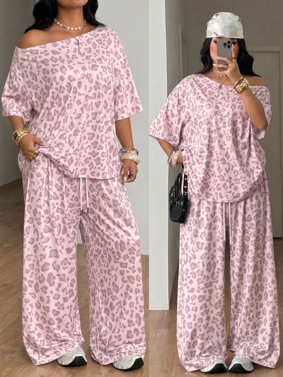 Coolane Plus Size Co-Ords - Baby Pink - View 1