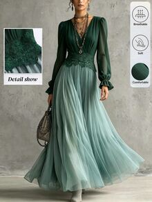 LUMIGAL Fall Clothes FOR WomenWomen Midi Dresses - Multicolor - View 1