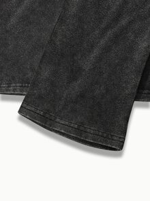Manfinity EMRG 男士休閒日常穿搭，外出必備，INS風格，年輕街頭風，塗鴉暗黑復古，寬鬆版型T恤 - 黑色 - 查看 4
