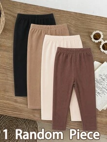 Baby Girl 1 Random Piece Cute Sweet Floral Faux Embroidery Print Long Pants Leggings Soft Fabric Suitable For Christmas Autumn Winter - Multicolor - View 2