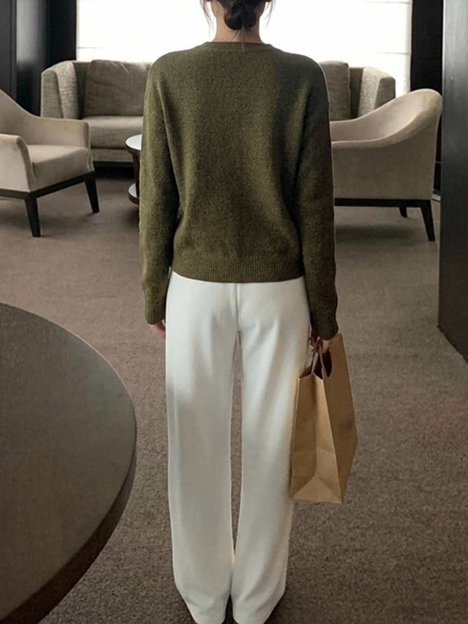 Solid Color Loose Long Sleeve Casual Vacation Korean Style Daily Autumn/Winter Knit Cardigan For Women