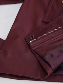 Willow Rêve Women's Solid Color Casual Versatile Daily Long Sleeve Jacket - Burgundy - View 9