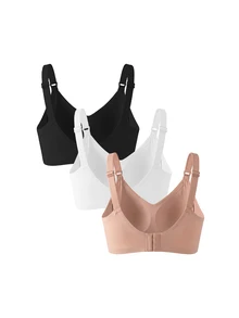 Moonlight&Mama 3pcs Minimalist Seamless Comfortable Maternity Bras - Multicolor - View 7