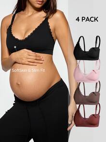 Moonlight&Mama 女款流行時尚舒適極簡純色高 CP 值高品質孕婦哺乳內衣 4 件組 - 彩色 - 查看 2