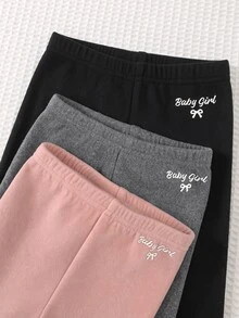 SHEIN 3件組女嬰秋冬款下身褲 - 彩色 - 查看 3