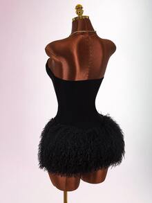Amplova Women's Casual Daily Strapless Romper - Black - View 8