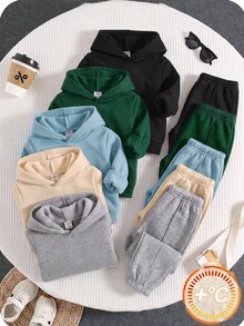 SHEIN 兒童 5 件組 小男孩休閒學院風舒適時尚簡約百搭實用款，附張仔 - 彩色 - 查看 1