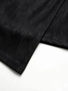 SHEIN Clasi 女款素色百褶休閒百搭日常穿著裙 - 黑色 - 查看 4