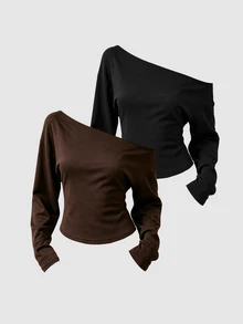 Sweetra 2PCS Women Sweatshirts & Hoodies - Multicolor - View 3