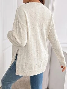 SHEIN Sweater Kasual Longgar Lengan Panjang untuk Ibu Hamil - Aprikot - View 2