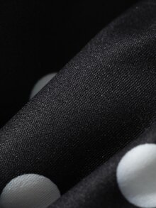 DAZY 女款波點滿版印花對比色肩帶加墊運動內衣 - 黑色 - 查看 6