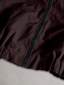 Manfinity EMRG Brown Racing Graphic Boxy-Fit Polyester Zip-Up Jacket With Stand Collar And Elastic Cuffs For Streetwear - Multicolor - View 3