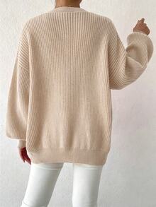 Sprig & Strand Women's Gentle Faux Pearl Button Knit Cardigan - Beige - View 2