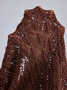 Willow Rêve Women's Solid Color Casual Daily Knit Top - Brown - View 7