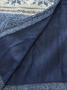 Manfinity Homme Cardigan Rajut Hangat Kasual Lengan Panjang dengan Resleting Motif Geometris untuk Pria - Grey - View 5