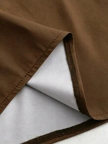 SHEIN 波西米亞復古休閒外出圓領花卉圖案長袖襯衫 - 棕色 - 查看 7