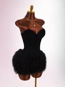 Amplova Women's Casual Daily Strapless Romper - Black - View 5