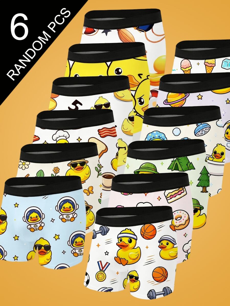 Notgurli 1/3/6pcs Men's Boxers Random Print Styles - Multicolor - View 1