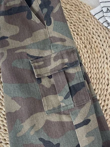 Young Boy Fashion Casual Camouflage Pattern Loose And Comfortable Jeans - Army Green - View 7