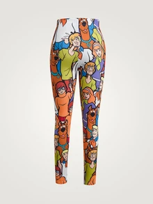 SCOOBY-DOO X SHEIN Women's All-Over Print Fashion Leggings -DOO - Multicolor - View 2
