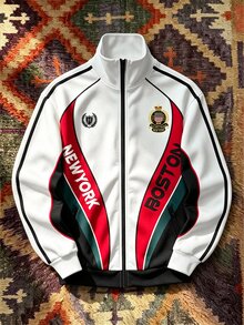 Aesthetic Post Retro Colorblock Regular-Fit Polyester Track Jacket With Stand Collar And Zip Pockets For Streetwear - Multicolor - View 1