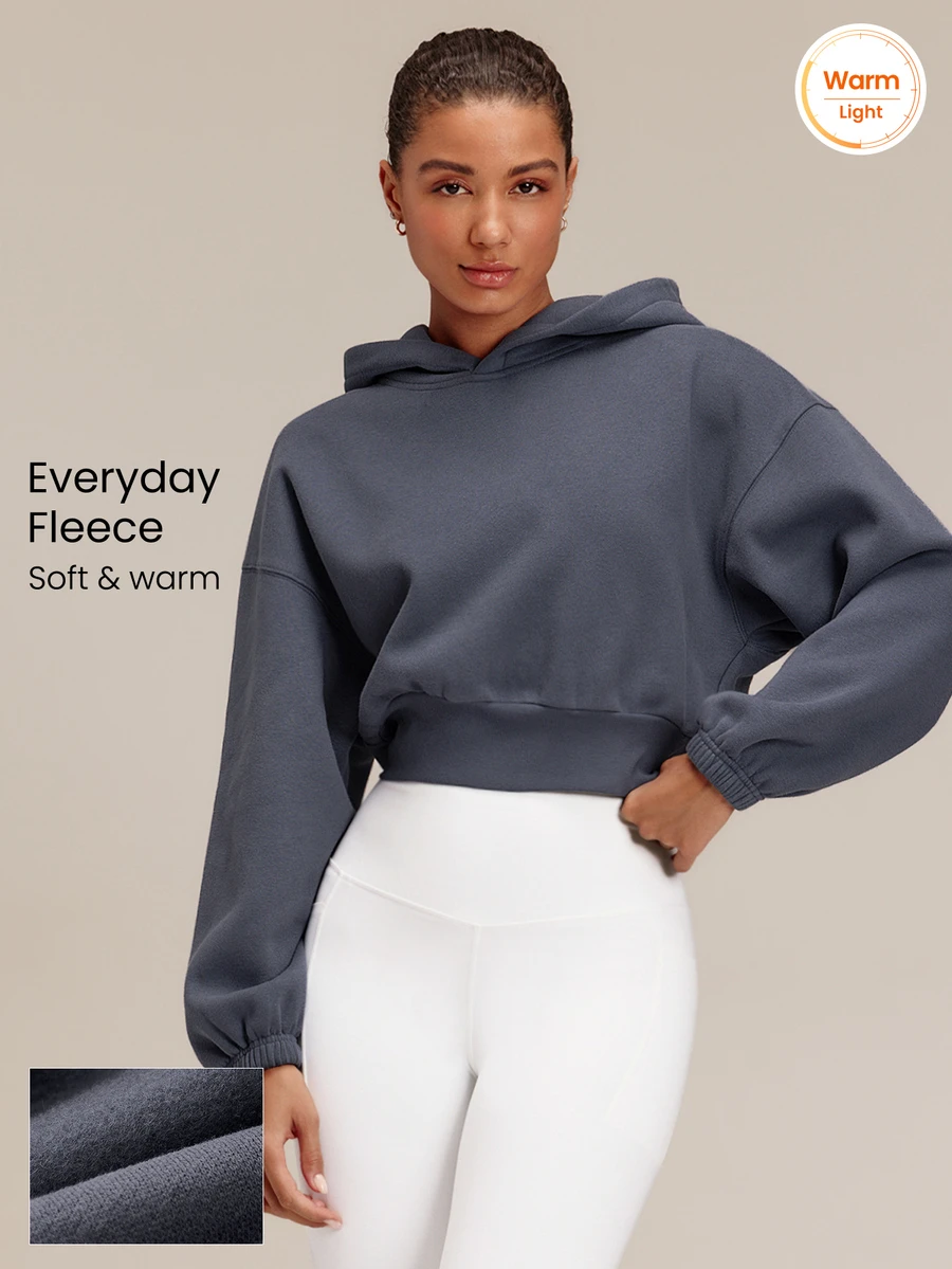GLOWMODE Everyday Fleece 舒適露營風柔軟輕量保暖休閒版短版運動衫,秋冬戶外日常休閒穿搭 - Iron Gray - 查看 1