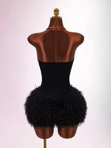 Amplova Women's Casual Daily Strapless Romper - Black - View 2